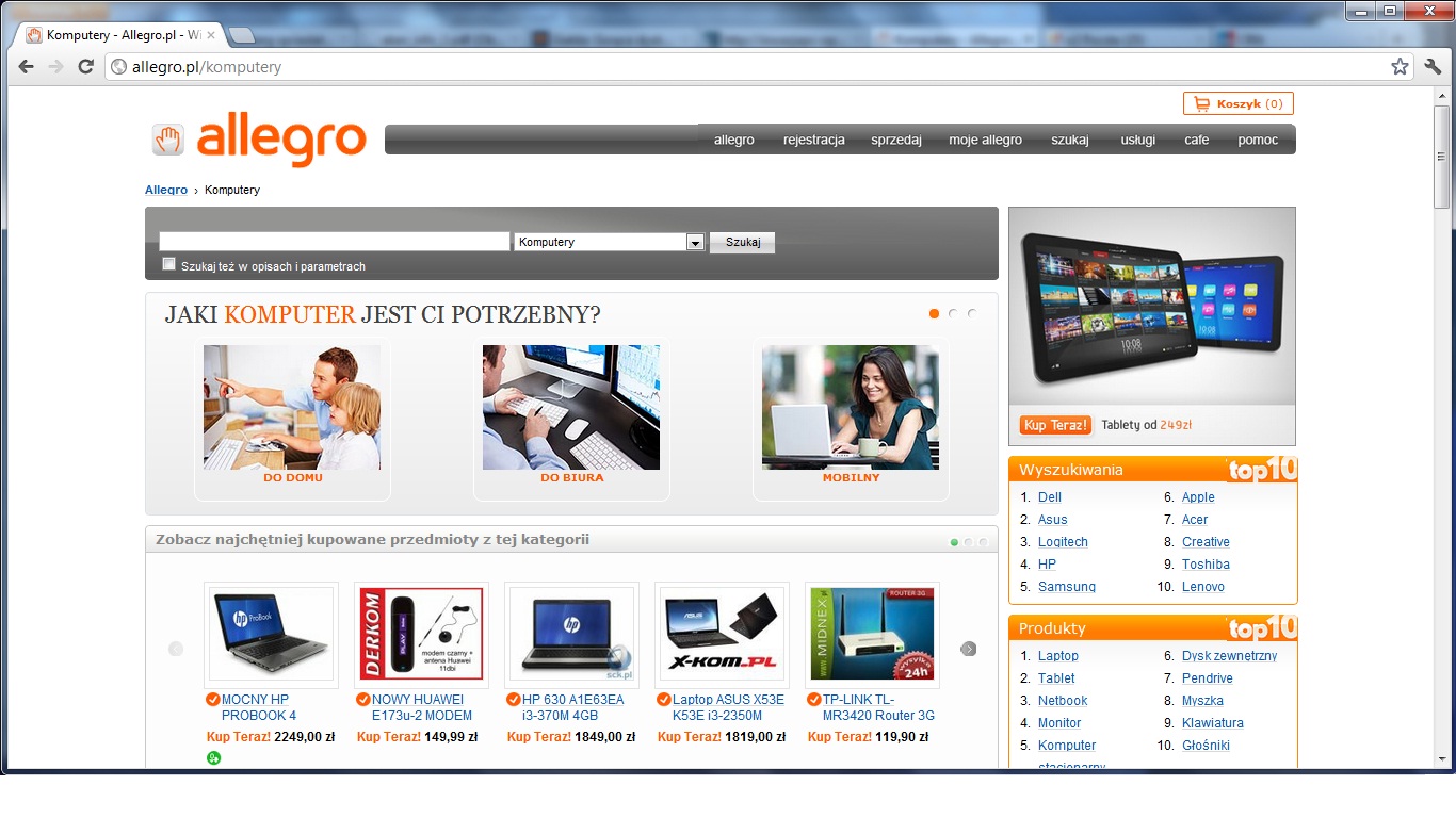Allegro: najczęściej wybierane marki laptopów