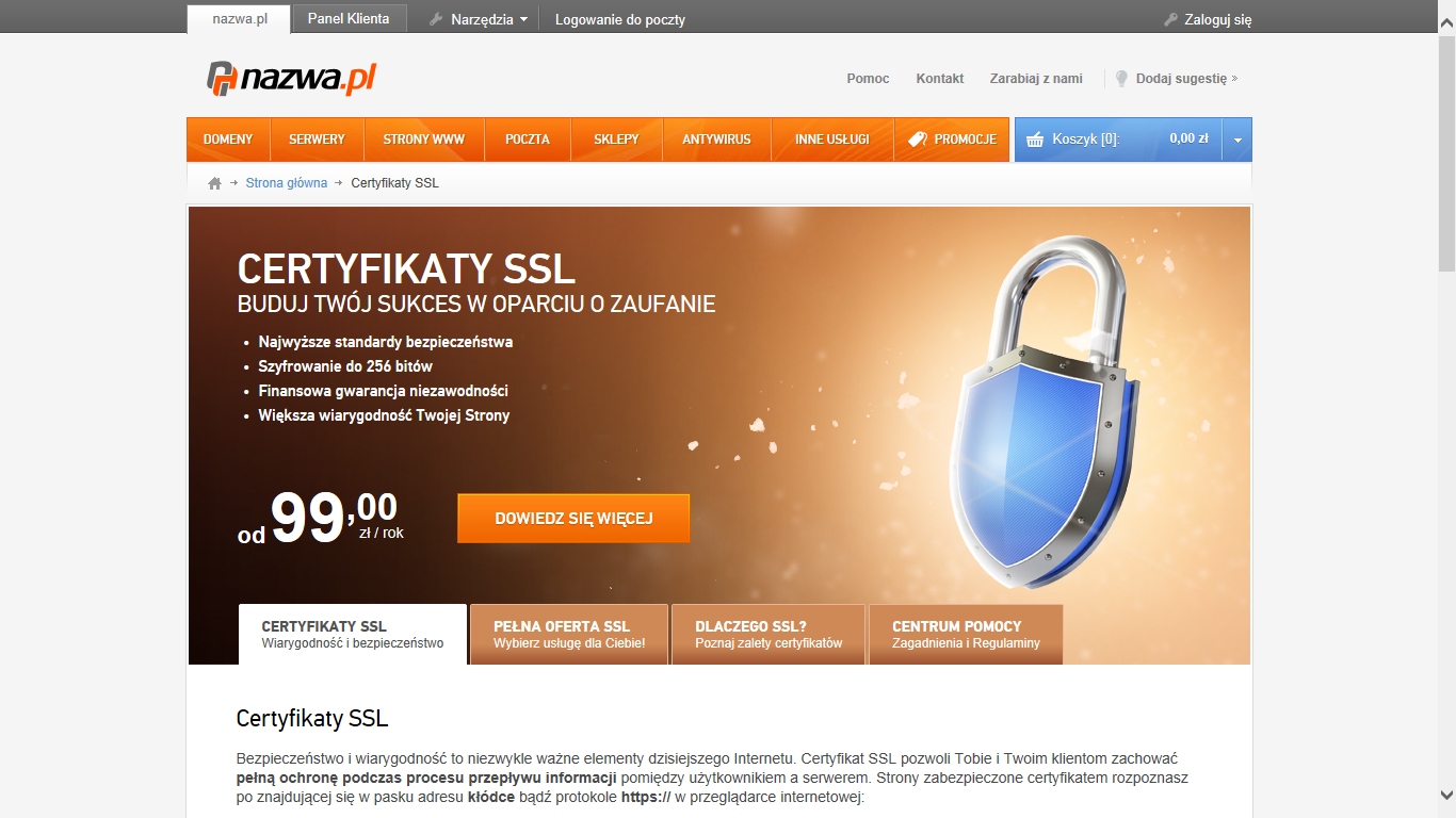 nazwa.pl zaoferowała certyfikaty SSL