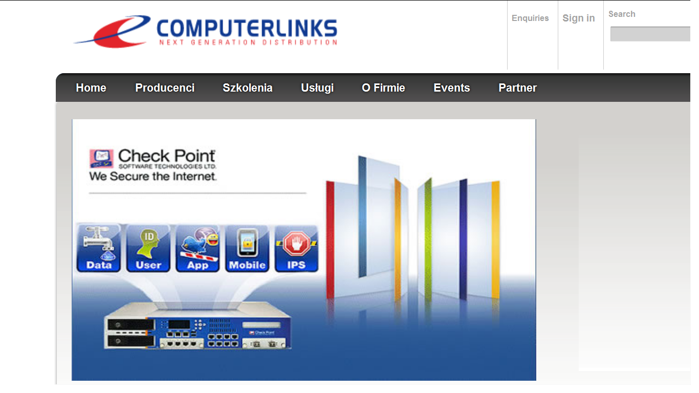 Computerlinks dystrybutorem Check Pointa